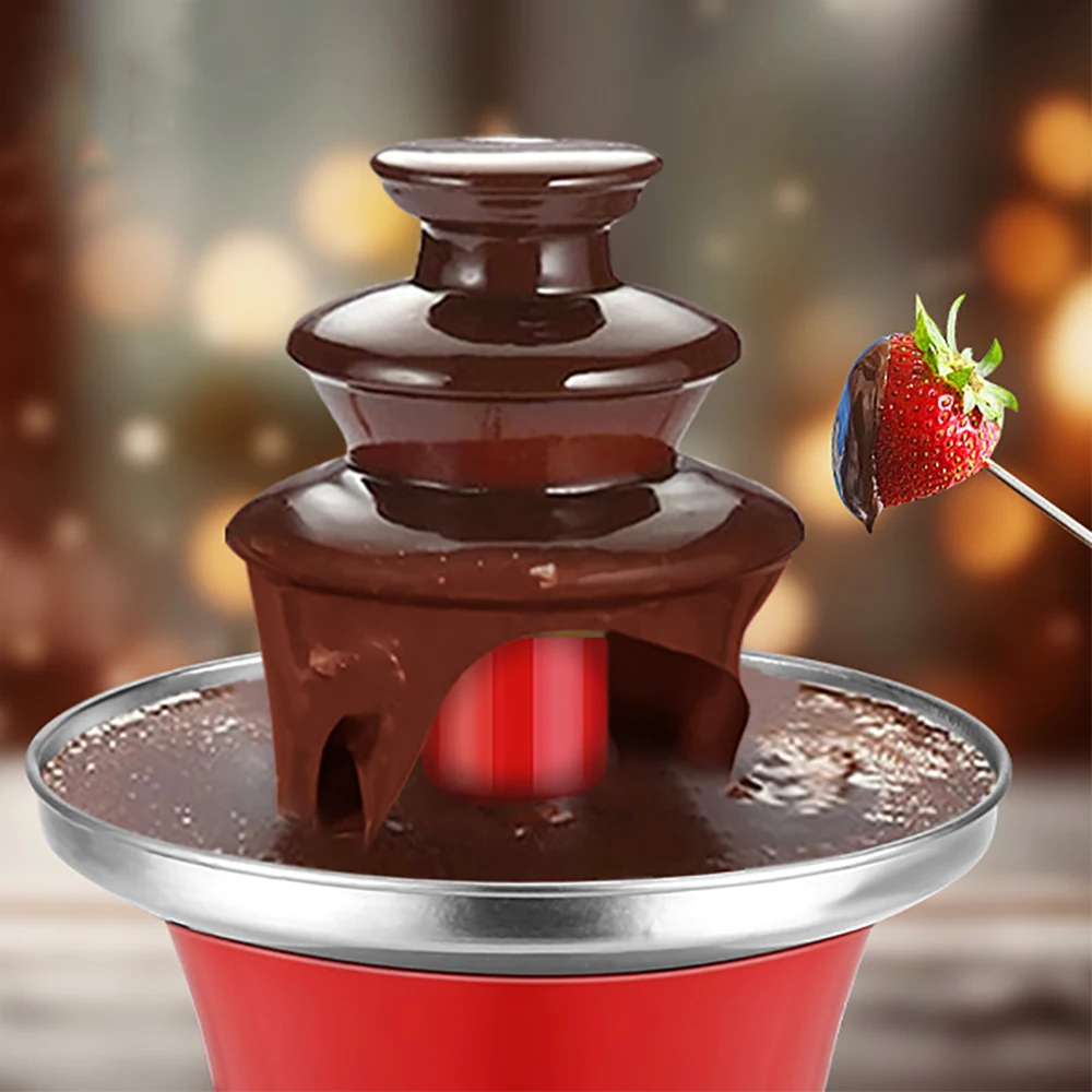 Electric Chocolate Fondue Fountain Automatic Chocolate Melting Tower DIY Handmade for Weddings Birthday Parties EU/US