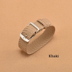 Stylish Nylon Weave Watch Strap - Durable & Lightweight Sport Band - 20mm (Khaki)