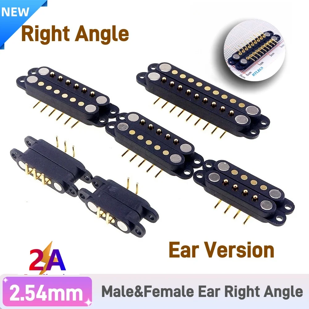 Spring Loaded Magnetic Pogo Pin PCB Connector - 2.54mm Pitch, 2A DC, Multiple Pole Options