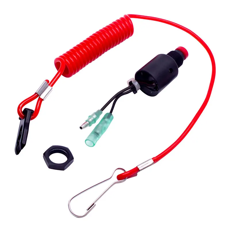 Boat Lanyard Kill Urgent Stop Switch Safety Tether Lanyard Cord Kit
