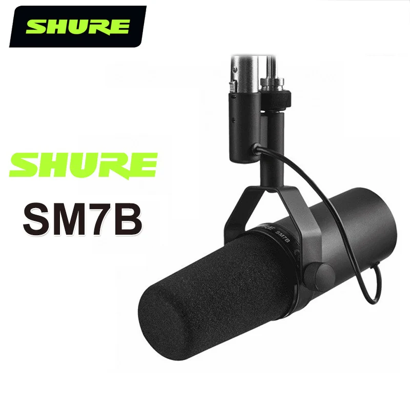 오리지널 SHURE SM7B 카디오이드 보컬 마이크, 스튜디오 선택 가능한 주파수 마이크로폰 라이브 녹음 팟캐스팅 브로캐스팅