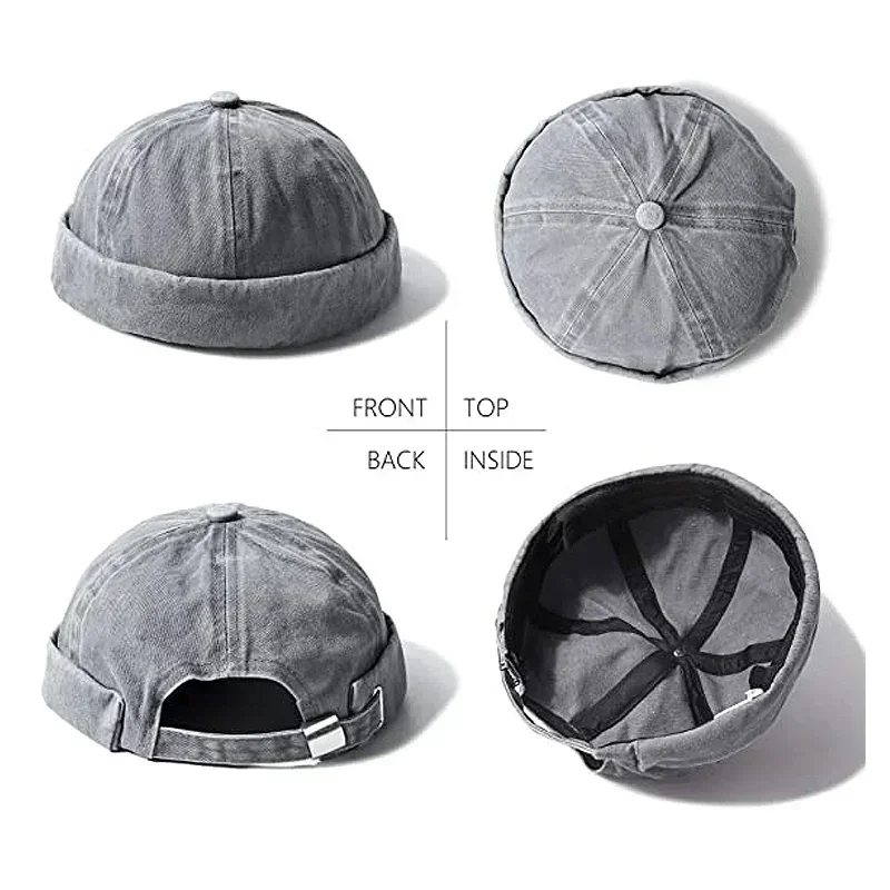 Cappello Docker Uomo – Berretto Pescatore In Cotone, Unisex, Regolabile, Pieghevole, Stile Retrò (Nero) - 2
