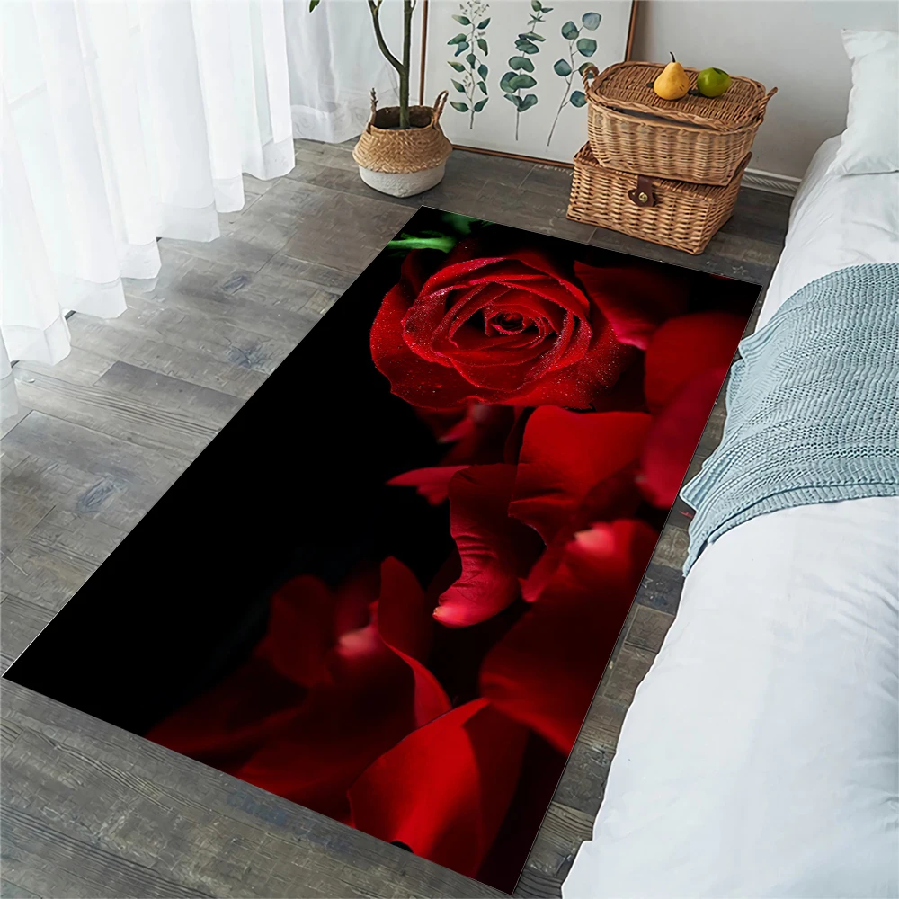 CLOOCL Fashion Flowers Floor Mat Yellow Rose Petal 3D Printed Carpets for Living Room Area Rug Kitchen Mat Alfombra 80x120cm