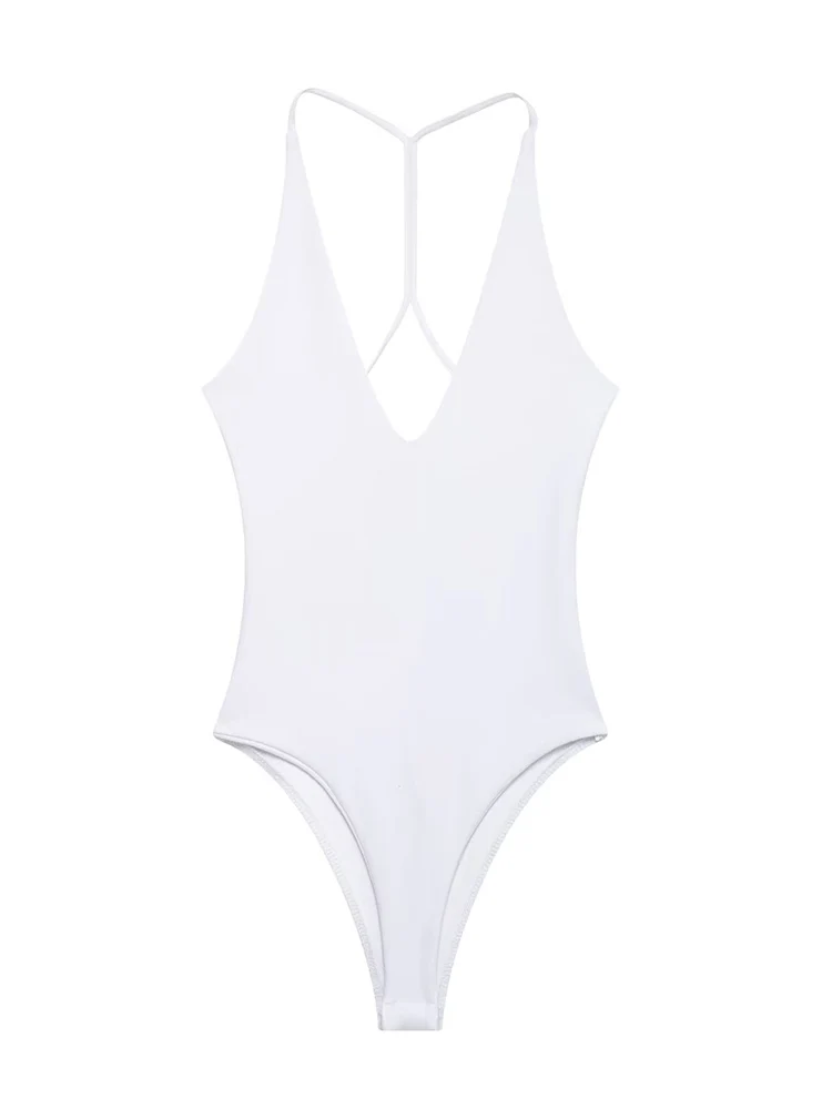 TFMLN Women Solid Bodysuit Sexy Backless Fashion Slim Women Top Chic V Neck Sling Body Suits Summer Female  High Street Outwear