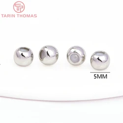 20PCS Gold - Plated Brass Beads with Rubber Accents (7913 - Platinum Color)