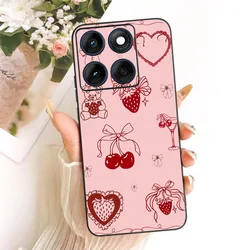 Cute Cat Cartoon Soft Silicone Matte Case - Protective Cover - Moto Edge 60 Pro (TGhei2291)