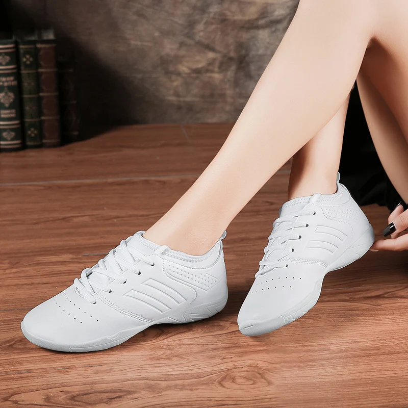 Marwoo cheerleading shoes Children's dance shoes Competitive aerobics shoes Fitness shoes Women's white jazz sports shoes 883