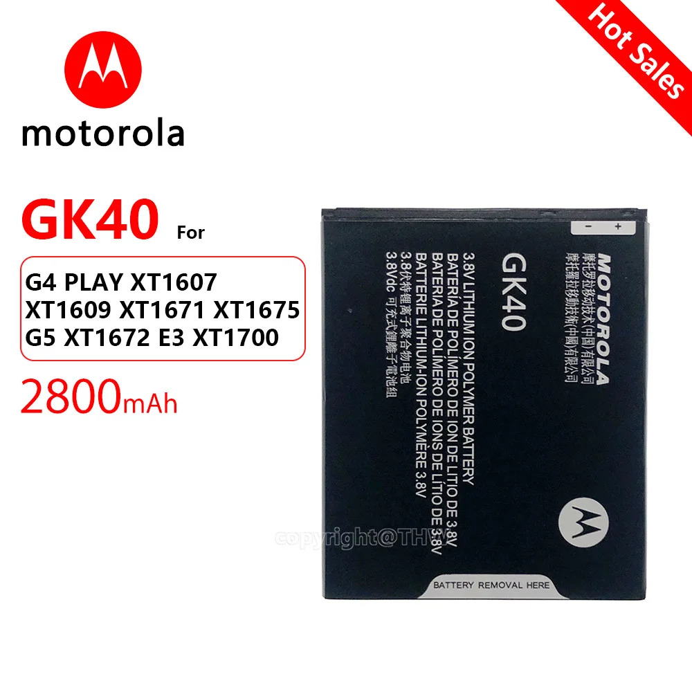 ORIGINAL GK40 BATTERY FOR MOTOROLA MOTO G4 PLAY XT1607 XT1609 WITH 2800mAh  