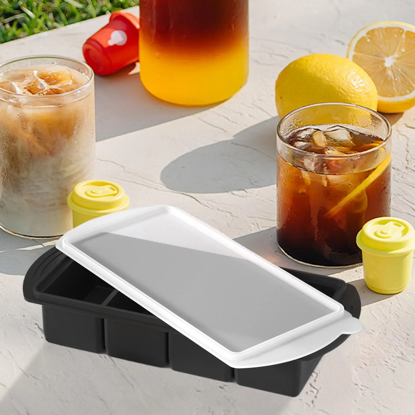 Description Picture 3 of itemFood Freezer Molds Silicone Portion Freezing Trays 4-Cavity Kitchen Container Hot Days Tool for Wine Champagne Restaurant