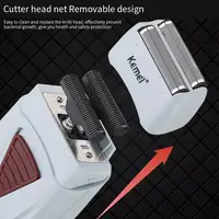 kemei KM-3382 Rechargeable cordless shaver for men twin blade reciprocating beard razor facecare greasy barber scissors 2