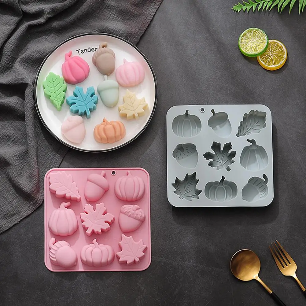 

Thanksgiving Pumpkin Mold Halloween Themed Mold Halloween Fondant Mold 3d Pumpkin Pine Cone Maple Leaf Silicone Mould for Cake