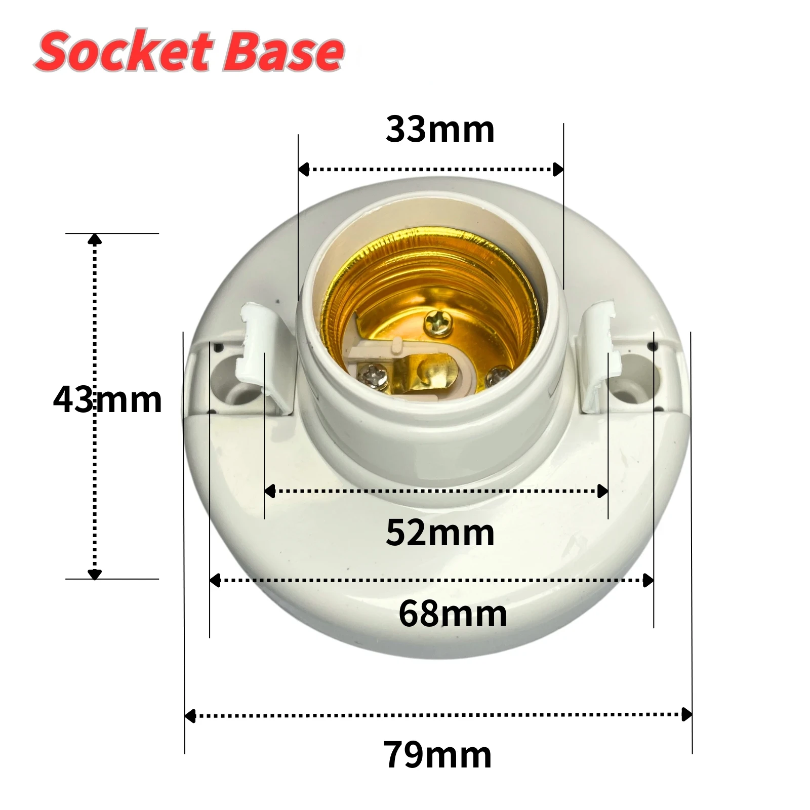 E27 Screw Cap Socket White Ceiling Light Lamp Bulb Fixing Base Stand Light Bulb Holder Lamp Socket 1-6PCS For Ceiling Fan lamp bulb holder,lamp holder,lamp base,lamp socket adapter
