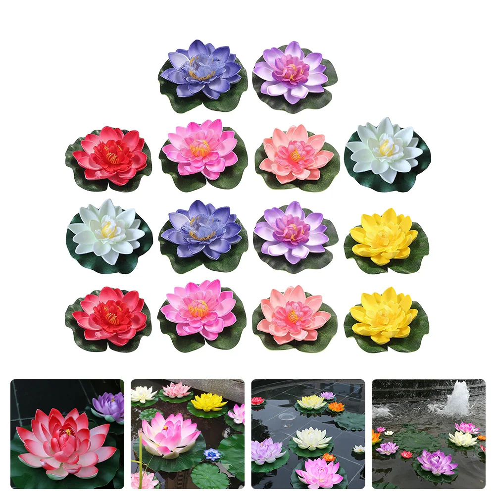 

Flowers Simulated Artificial Floating Water Lilies Fake Lily Pads for Ponds Artificial Floating Lily Pads for Ponds