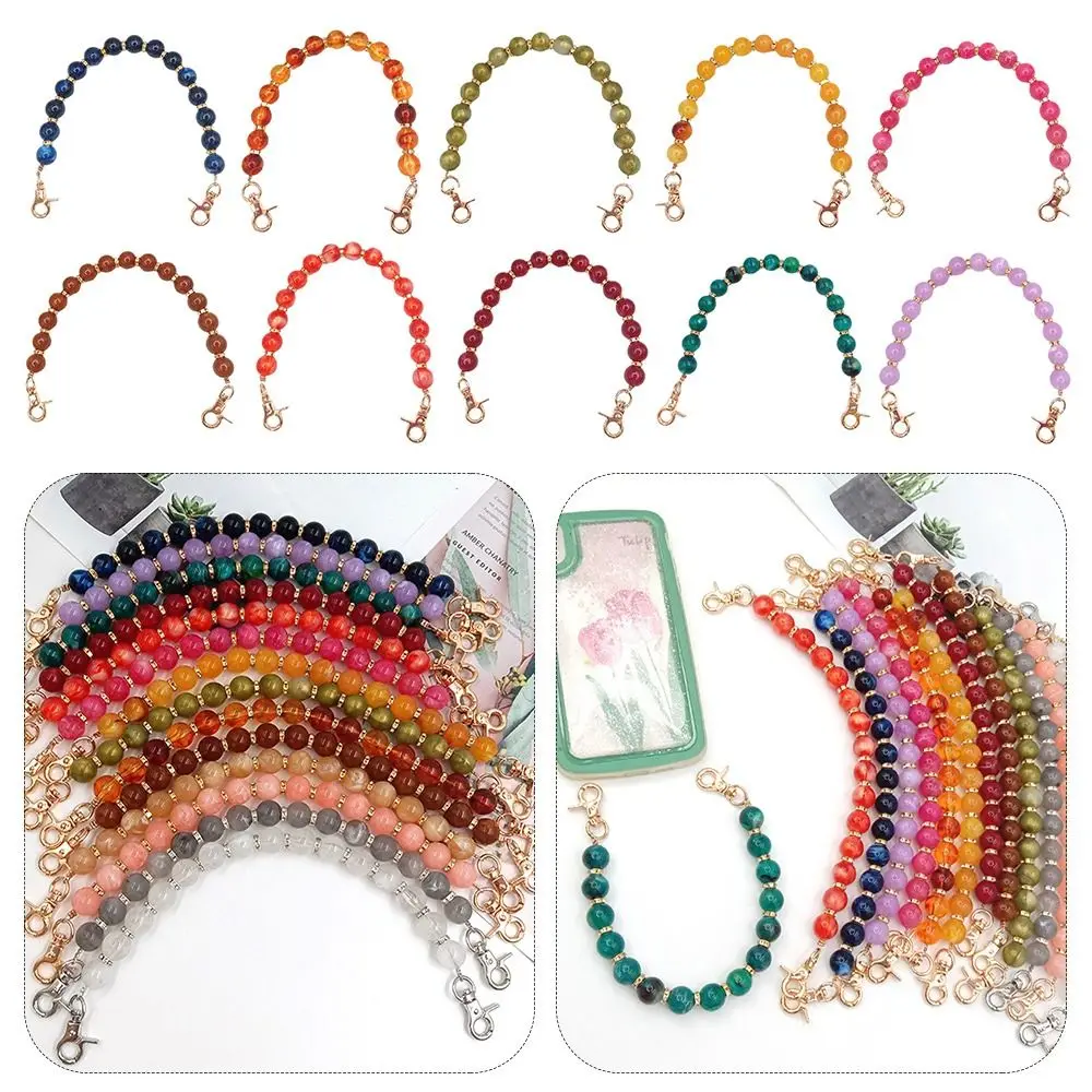 New Colorful Stone Handbag Chain Resin Replaceable Phone Case Hanging Chain Bags Belt Bag Parts Accessories