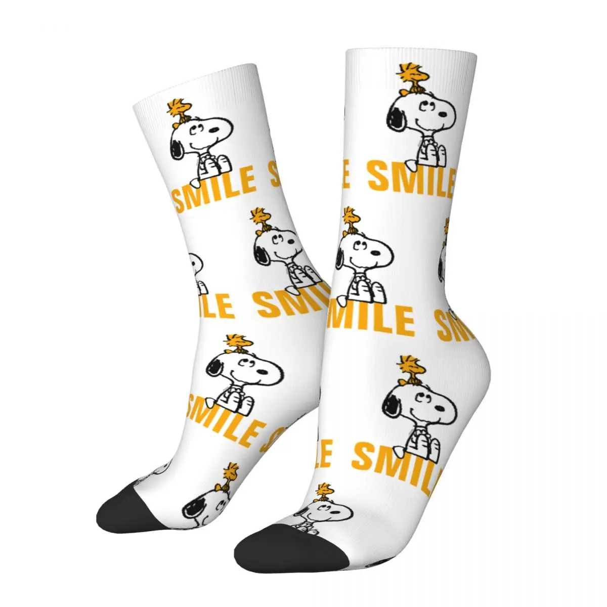 Snoopy & Woodstock All Smiles Socks For Girl Soft Fashion Peanuts Anime Cartoon Socks Novità Accessori Calzini A Tubo Centrale