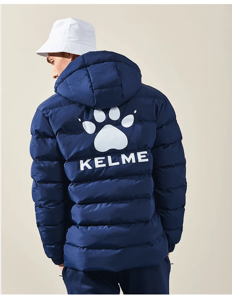 Mens Long Parka KELME Men's Long Bench Jacket Water-Repellent