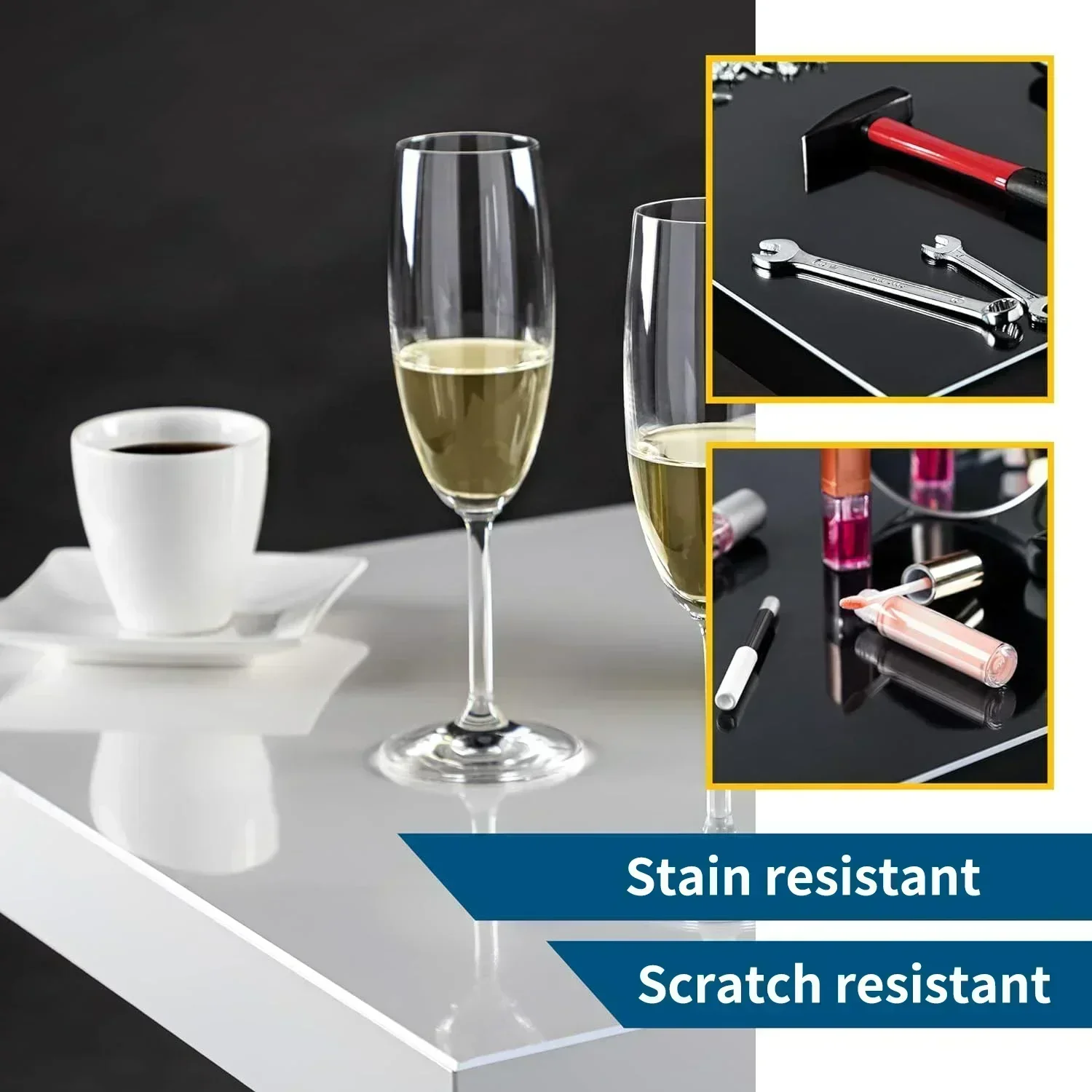 1.5mm Clear Desk Mat Waterproof Plastic Table Cover Protector Crystal Vinyl Tablecloth Clear Desk Pad Protector Easy to Clear 3