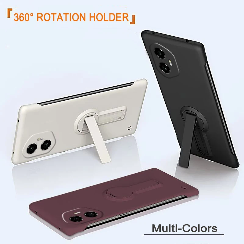 Ultra-Thin Frameless Phone Case with Holder - Premium Protection Cover