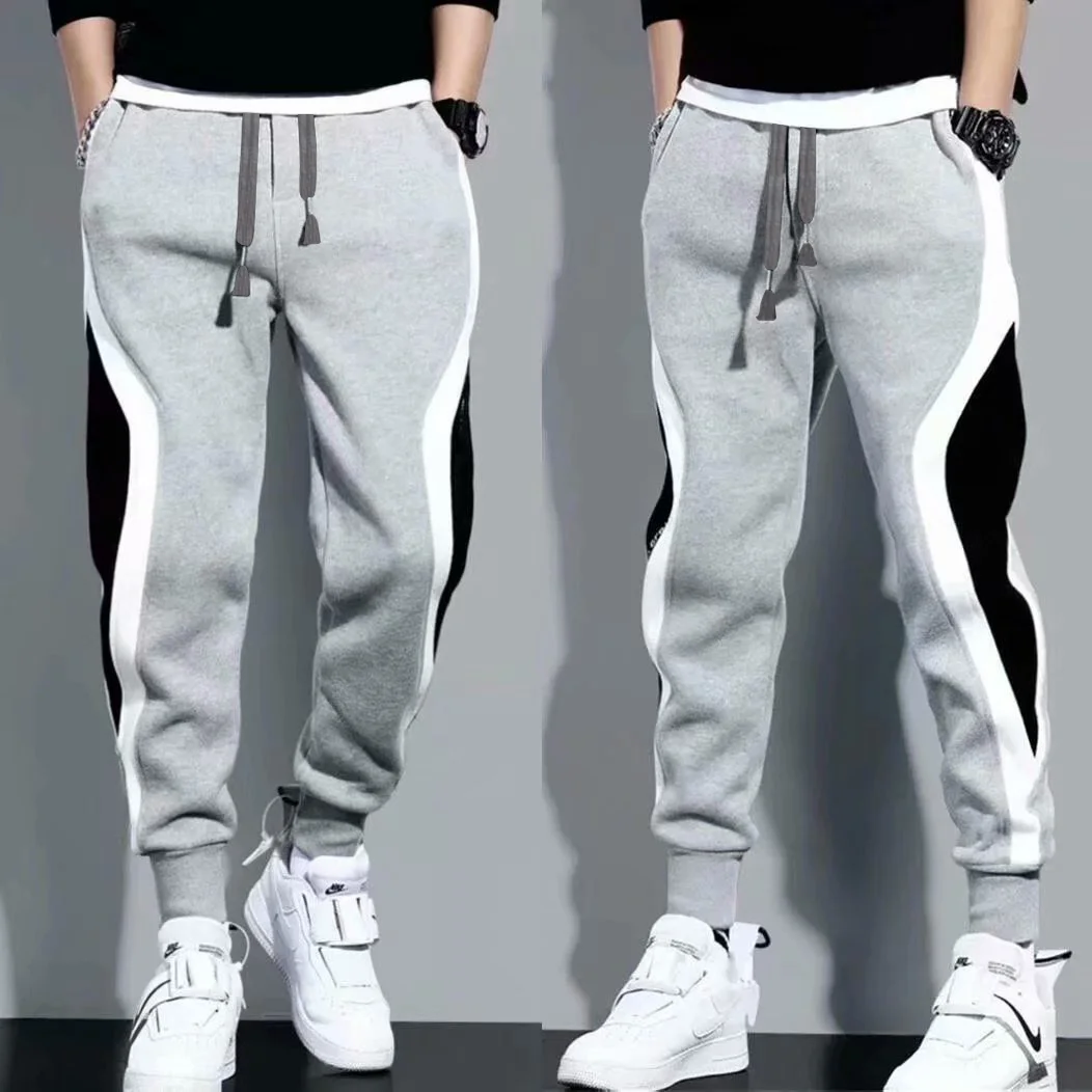 2024 Spring Autumn Men's Sports Pants Male Loose Fitting Leggings Patchwork Running Training Casual Pants Fashion Outfit Trouser 4