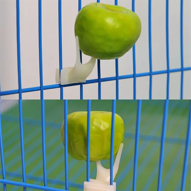 1Pcs Pet Parrots Birds Food Holder Support Stainless Steel Fruit Spear Stick Meat Fruit Vegetable Skewer Fruit Fork Hook