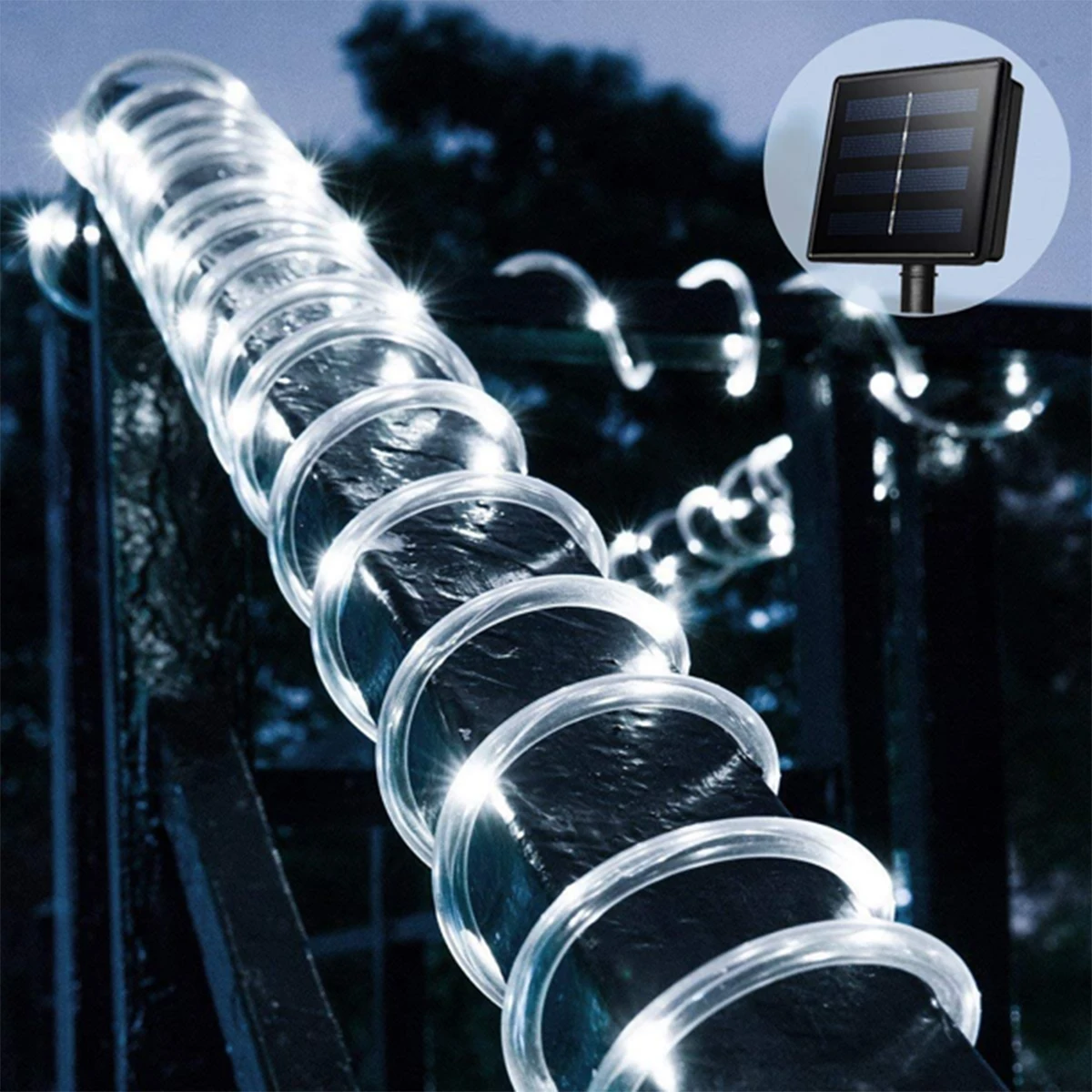 Guirlande Lumineuse Exterieure Solaire，12M 100 LED Lampe Solaire