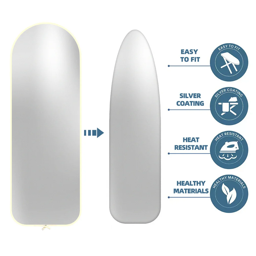 Silver Coated Padded Ironing Board Cover 140/130/120cm ironing board cover