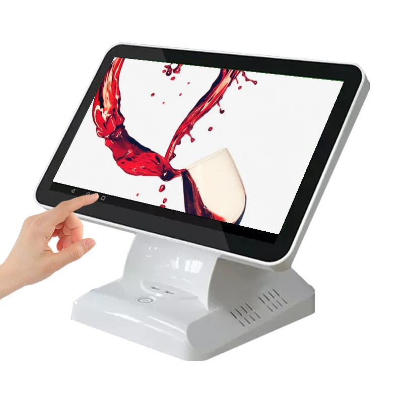 Gmaii computer desktop computer win 10 dual lcd screen cash register with 58mm receipt prin