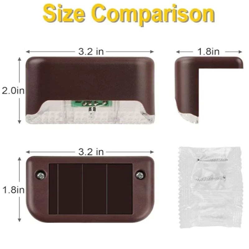 Warm White LED Solar Step Lamp Path Stair Outdoor Garden Lights Waterproof Balcony Light Decoration for Patio Stair Fence Light