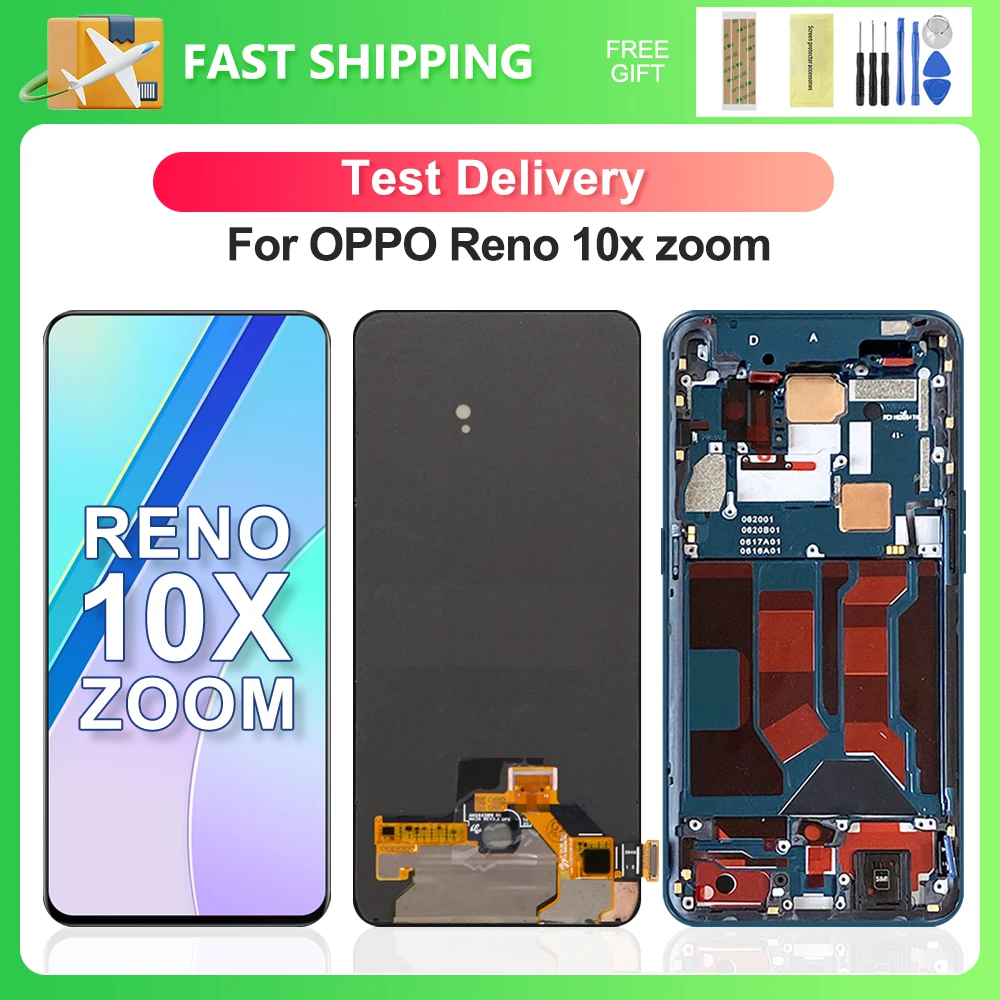 

For OPPO Reno 10x zoom 6.6''For Ori Reno10x zoom CPH1919 PCCM00 LCD Display Touch Screen Digitizer Assembly Replacement