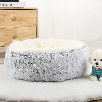 대형견용 도넛 강아지 침대, 반려동물 봉제 침대, 원형 액세서리, 작은 바구니, 소파 바구니, 큰 쿠션 용품, 강아지 매트, 고양이