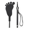 55CM Black Silicone Butterfly Shaped Top Long Straight Whip Riding Crop Flogger Paddle Slapper Horse Training Dressage Whips 6