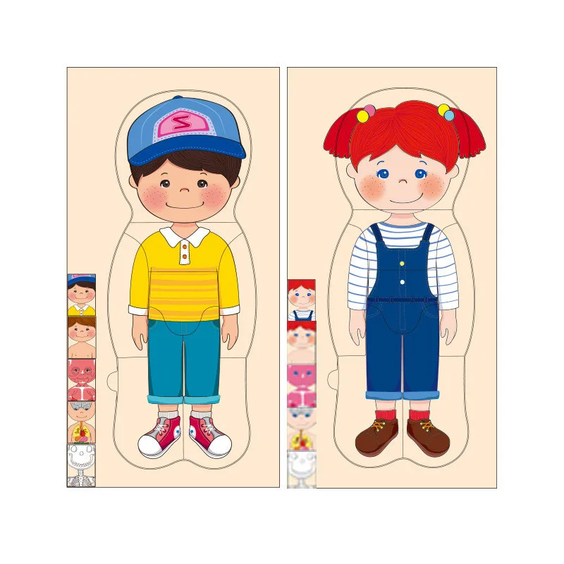 Wooden Human Body Puzzles for Toddlers 28 Piece Anatomy Puzzle Skeleton Human Body for Kids Educational Learning Preschool Toys 6