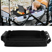 Baby Stroller Tray with Cup Holders W2 Double Sided Stroller Tray with Storage Mesh Pockets Detachable Outdoor Accessories