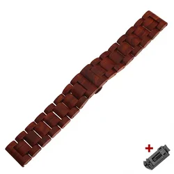 Elegant Wooden Watch Band - Premium Wood Bracelet - 20mm (Red)