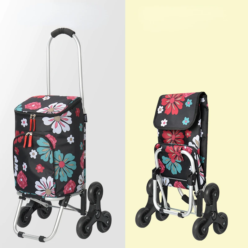 Portable thermal insulation and preservation trolley, foldable small trolley, trolley cart, and light grocery shopping cart