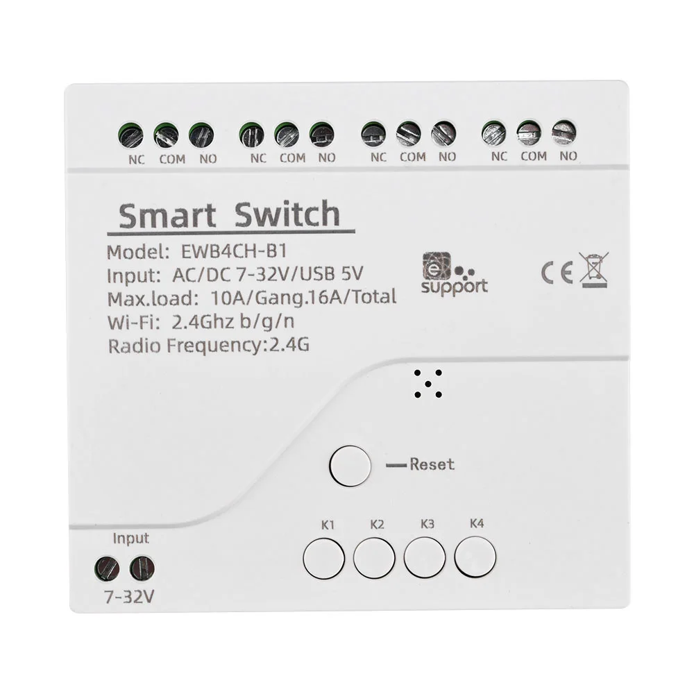 Ewelink 1/2/4 Channel Smart Wifi Bluetooth Wireless Dry Contact Relay