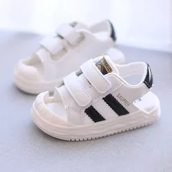 PU Leather Summer Sandals For Children 2024 Trend Fashion Boys Girls Beach Shoes Anti-slippery Soft-soled Toddler Shoes Footwear