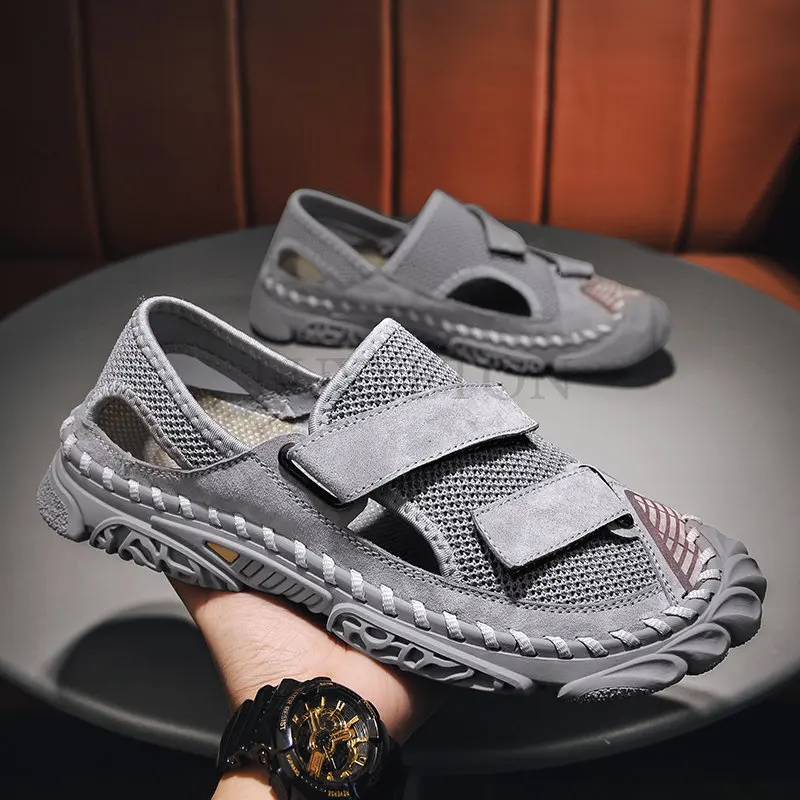 

Outdoor Beach Shoes Summer Breathable Mesh Climbing Wading Shoes Soft-soled Roman Sandals Casual Mountaineering Wading Shoes