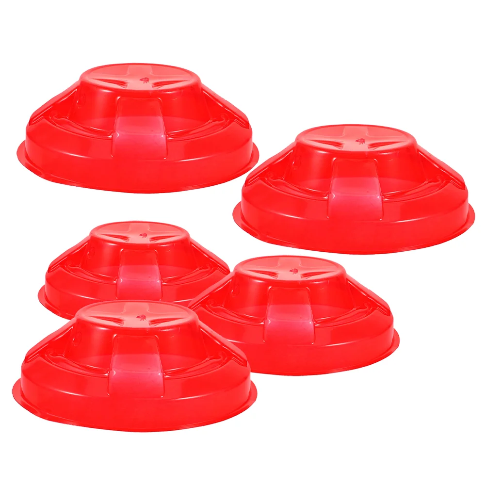5 Pcs Sensor Protective Cover Smoke Potato Cooker Quick Detectors Dust Fire Sprinkle Guard Red Bulk