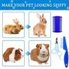 Rabbit Grooming Kit Tear Stain Remover Cleaning Combs Pet Nail Clipper Double-Sided Shampoo Bath Brush for Guinea Pig Bunny 6