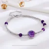 Unique Bracelets for Women, S925 Sterling Silver Amethyst Beaded Bracelet with Luxurious Charm for Best Friend and Girlfriend 1