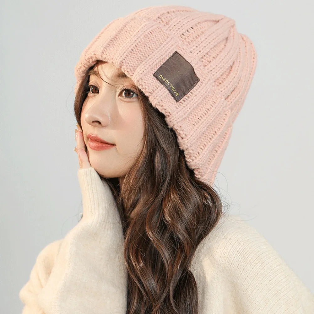 

Solid Color Knitted Beanie New Simple Style Versatile Knit Cap Warm Couple Cap Winter