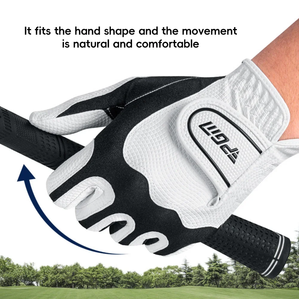 1Pc PGM Men Golf Gloves White Breathable Kid-lambskin Genuine Leather Sport Hand Glove Wear Single Left Handed Batting Training