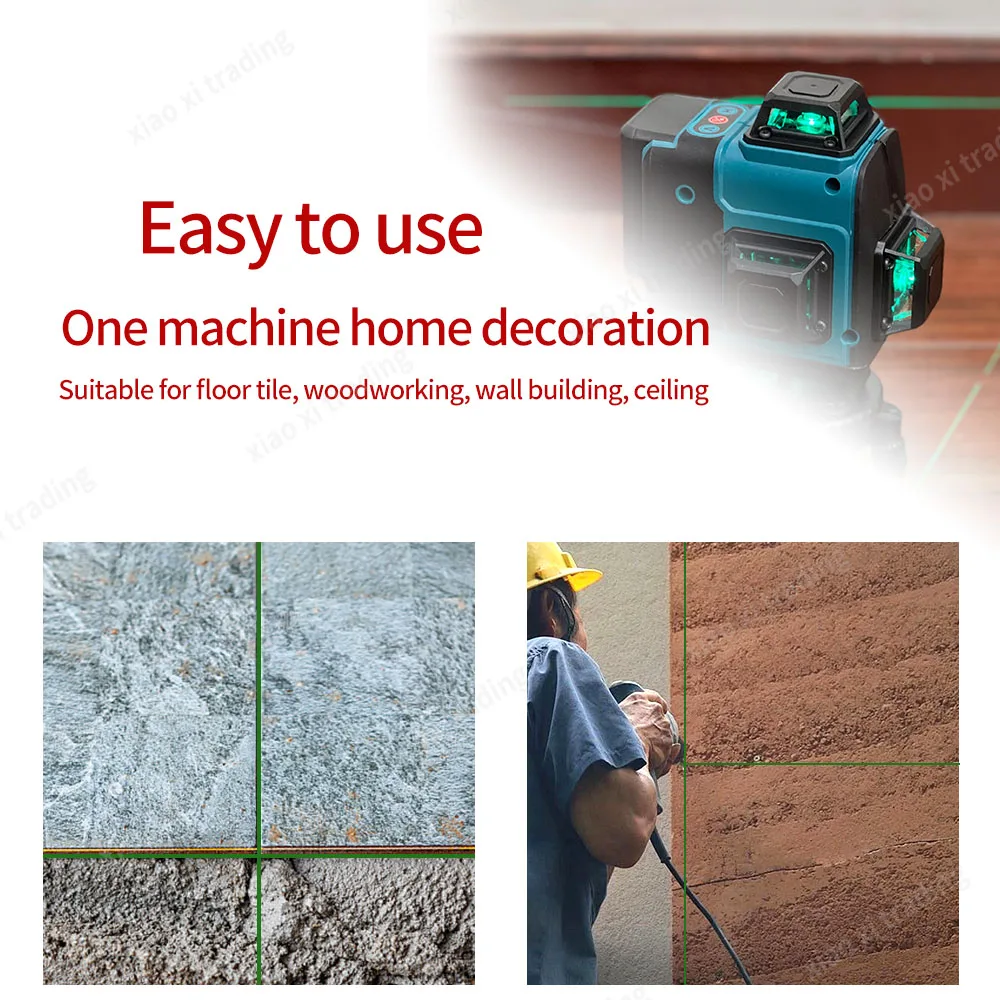 Laser Level Makita 16-Line 360 Horizontal Vertical Cross Green Light Wall-Mounted Portable