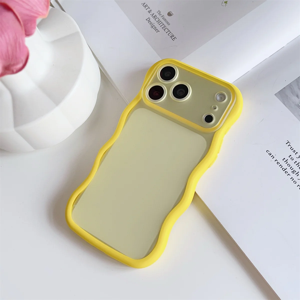Enhanced Shockproof Transparent Wave Mobile Phone Case with Anti-Loss Protection