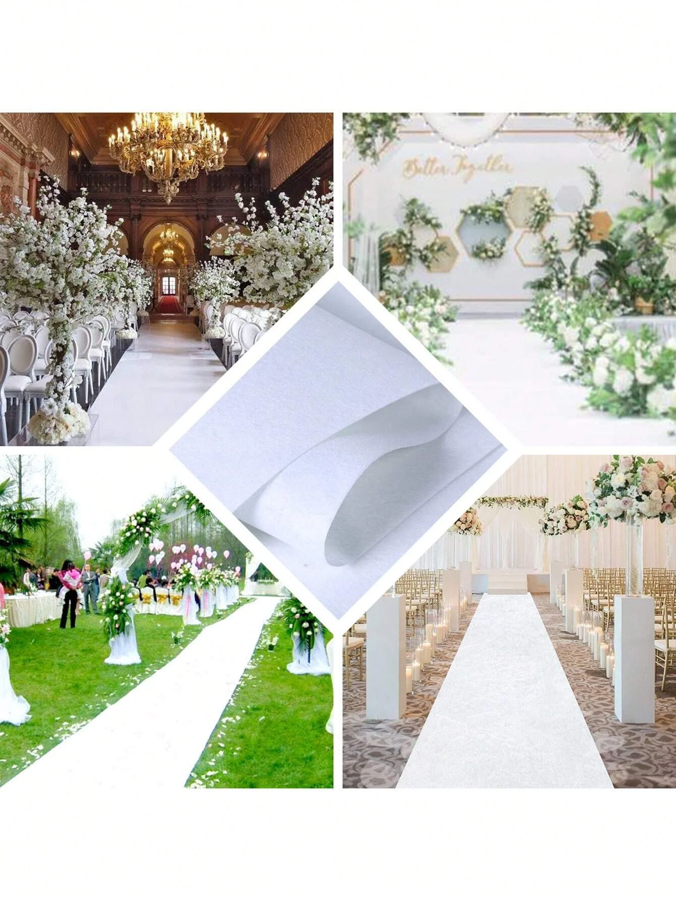 1 Set Wedding Party Decorations White Carpet 5m Disposable White Mat for Commercial Grand Opening Wedding Birthday Party