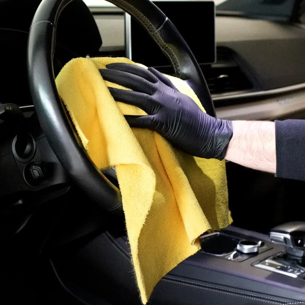 40 Pack Heavy Duty Multi-Purpose Microfiber Towel Auto & Home Cleaning Dusting Polishing 15.5" x 15.5" Absorbent 300 GSM Yellow 5