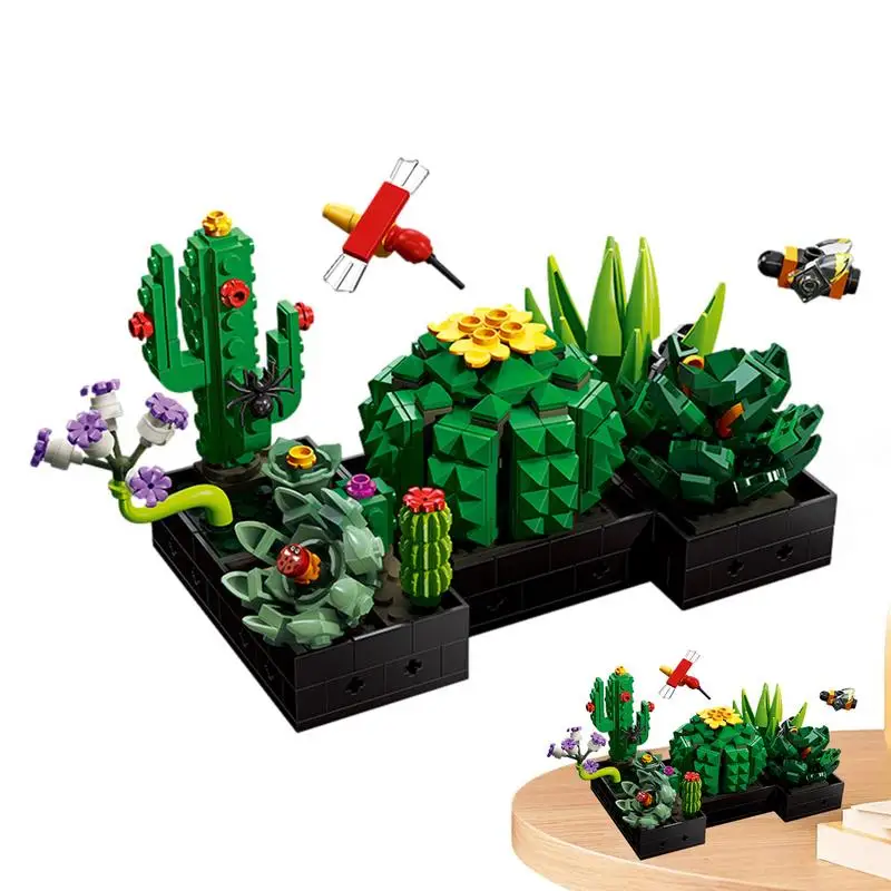 

Succulents Building Sets Mini Succulents Building Bricks Reusable Bonsai Bouquet Building Toy For Bedroom Tables Bookshelves