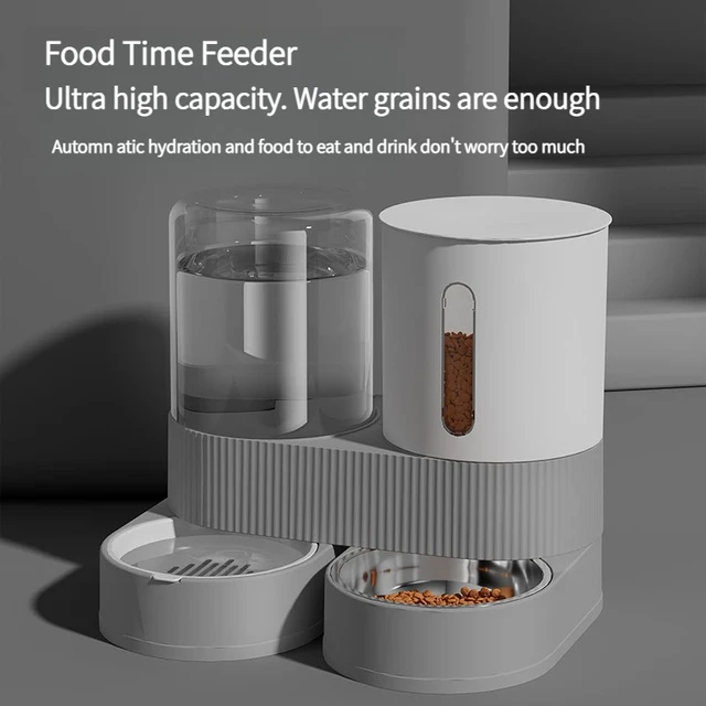 Automatic Pet Feeder and Waterer 2 in 1, Large Capacity Dry Wet Food Separate Dispenser with Timer, Smart Cat Bowl Automatic Pet Feeder and Waterer 2 in 1, Large Capacity Dry Wet Food Separate Dispenser with Timer, Smart Cat Bowl