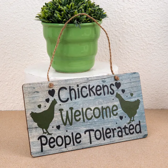 Farm Friss Csirke Fa Jel Sima Felszíni Mintázatú Családi Barátoknak Szomszéd Ajándék - Image 5